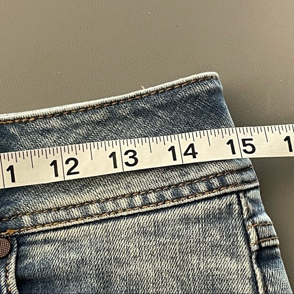 Cabi Cinch Skinny Jeans Style #5492 Distressed Bleach Splatter Blue Size 4 - Picture 11 of 13